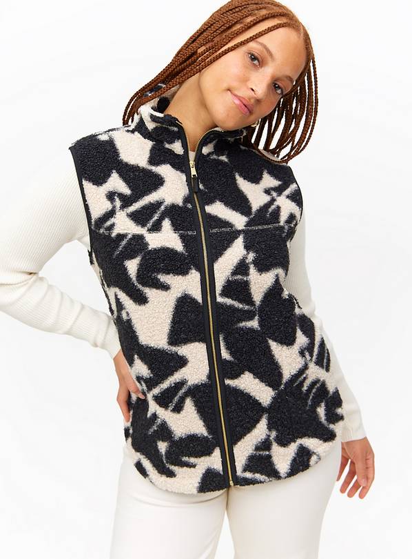 Monochrome Print Fleece Gilet XL